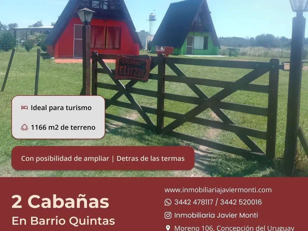 EMPRENDIMIENTO TURISTICO EN ZONA DE TERMAS