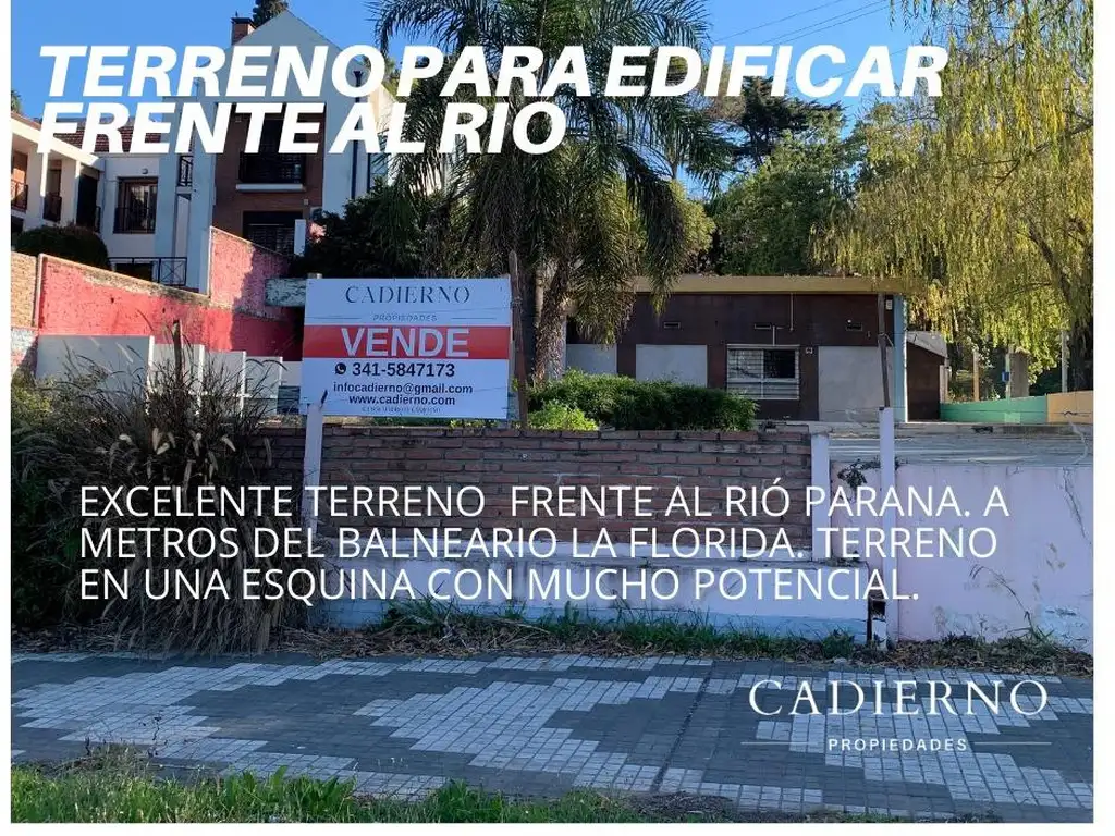 Excelente terreno con ubicación estratégica frente al río.