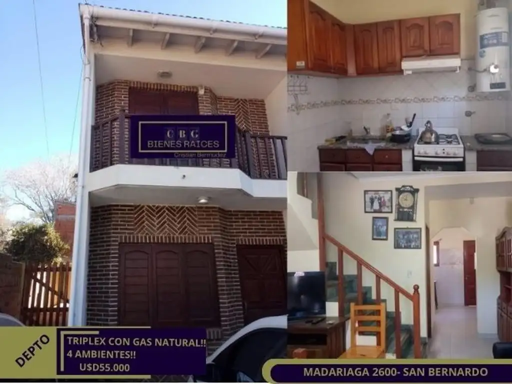 TRIPLEX EN CALLE MADARIAGA AL 2600, CON GAS NATURAL