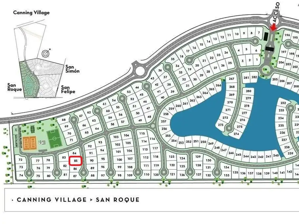 Terreno en  Barrio San Roque Canning laguna