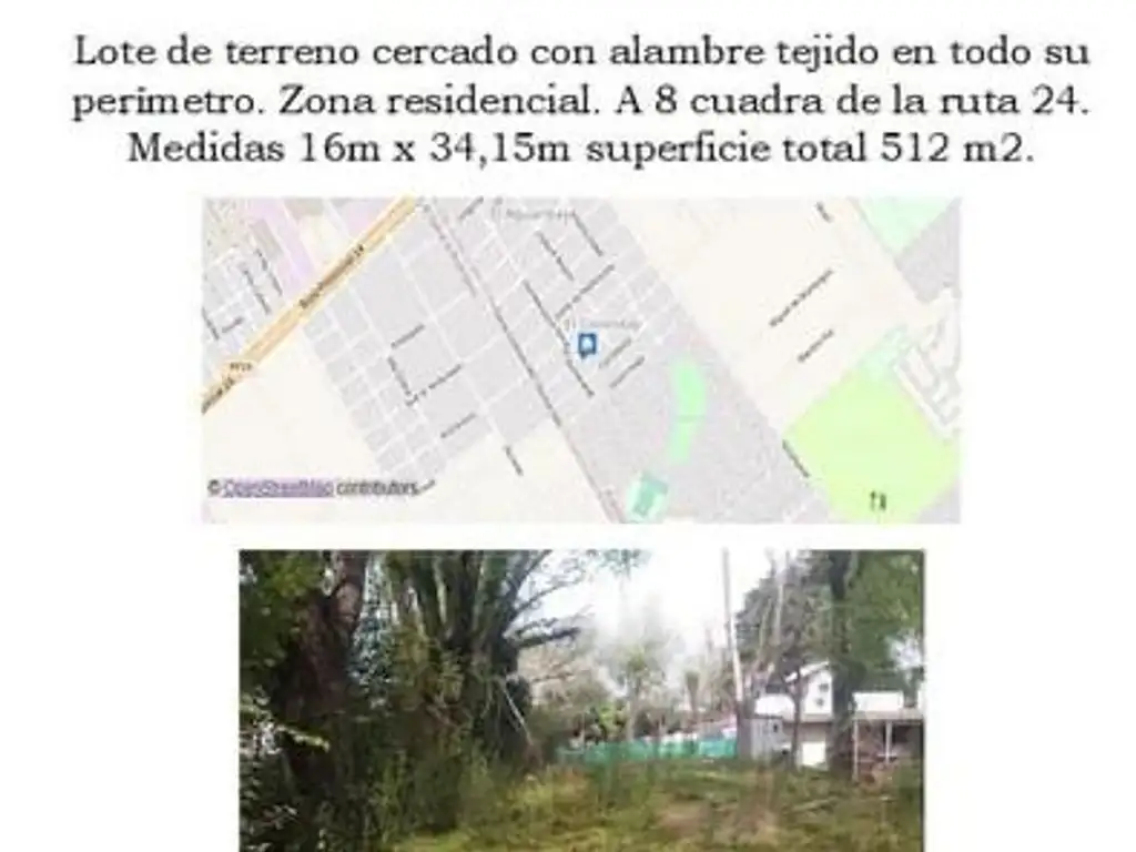 Venta Lote 512 m2 en Moreno