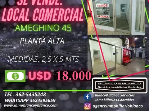 SE VENDE: LOCAL EN AMEGHINO 45 PLANTA ALTA