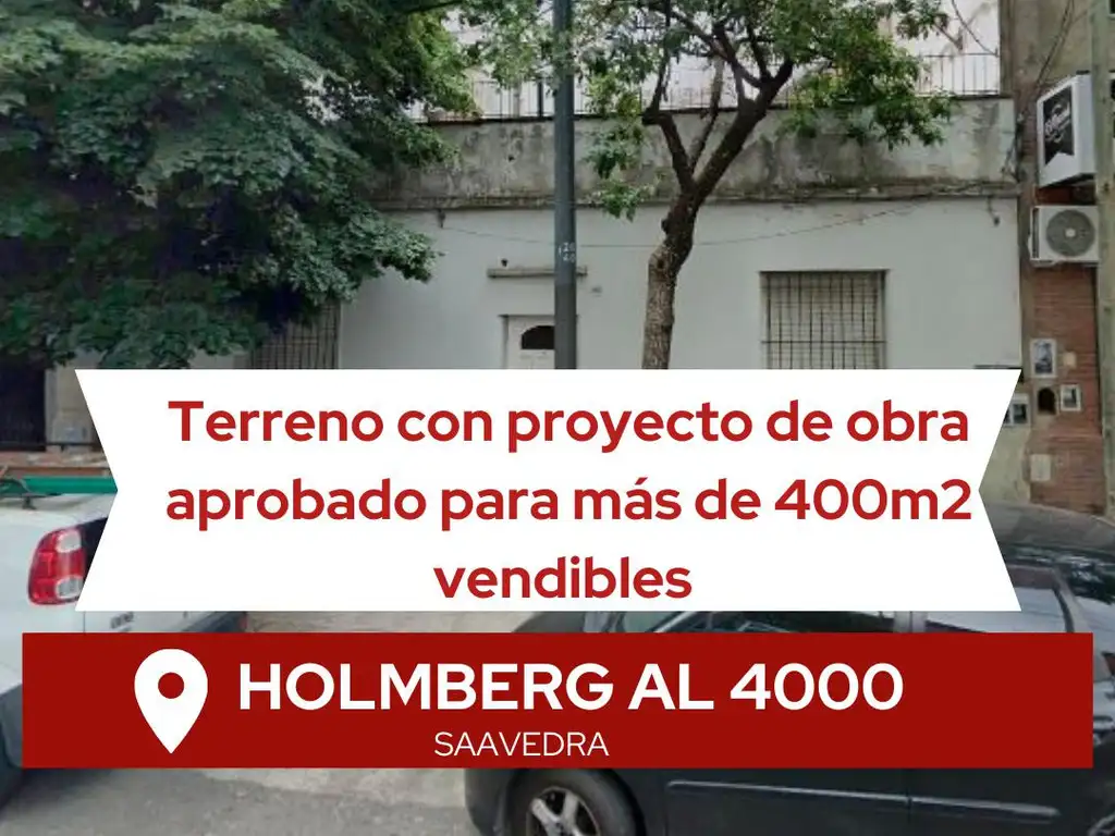 Venta Terreno con Proyecto de obra aprobado - Más de 400m2 vendibles - Saavedra