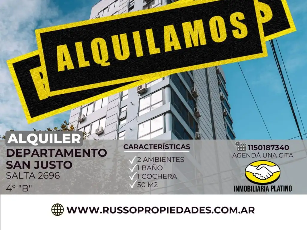 Alquiler departamento San Justo 2 ambientes