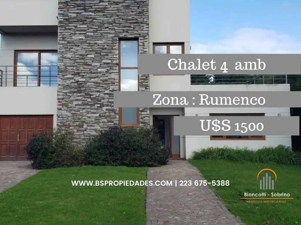 CHALET 4 AMBIENTES EN RUMENCO