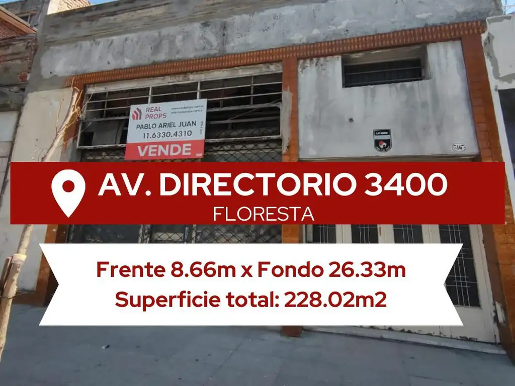 Venta - Terreno: Planta baja   9 Pisos - Más de 1.200m² vendibles - Toman m2 en parte de pago - FLOR