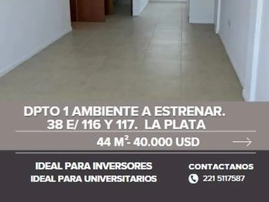 Venta de Departamento MONOAMBIENTE en La Plata Casco