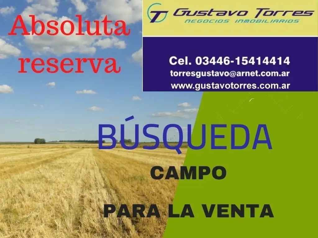 Busco campo en venta en El Potrero (Gualeguaychú)