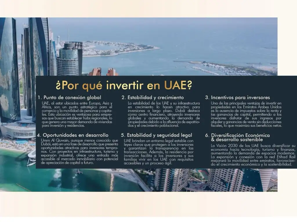 ESPECTACULAR DESARROLLO EN EMIRATOS ÁRABES UNIDOS