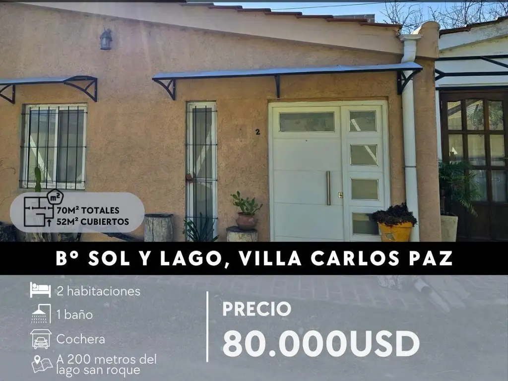 VENTA PH 2 DORMITORIOS EN BARRIO SOL Y LAGO - VILLA CARLOS PAZ