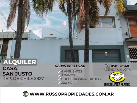 Alquiler Casa 4 Ambientes San Justo