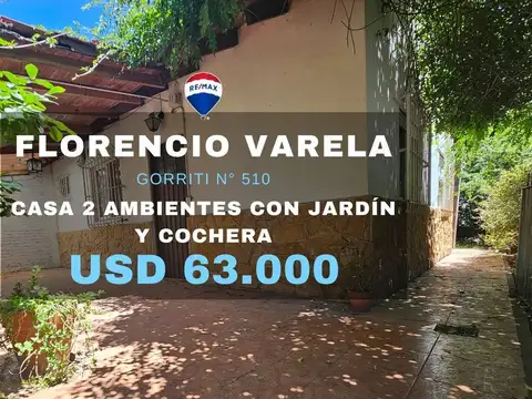 VENTA CASA 2 AMB JARDÍN Y COCHERA FLORENCIO VARELA