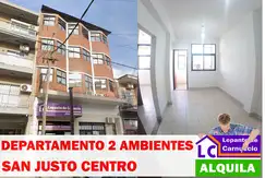 AMPLIO DEPARTAMENTO DE 2 AMBIENTES EN ALQUILER EN SAN JUSTO CENTRO. CON BALCÓN.