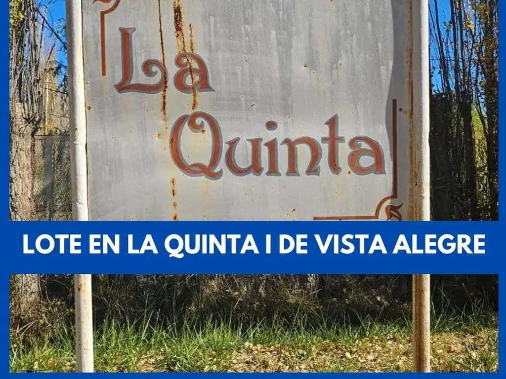 LOTE EN LA QUINTA I DE VISTA ALEGRE