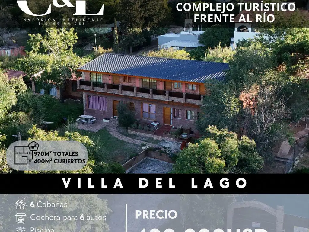 ESPECTACULAR COMPLEJO DE 6 CABAÑAS FRENTE AL RIO- Villa del Lago - Villa Carlos Paz