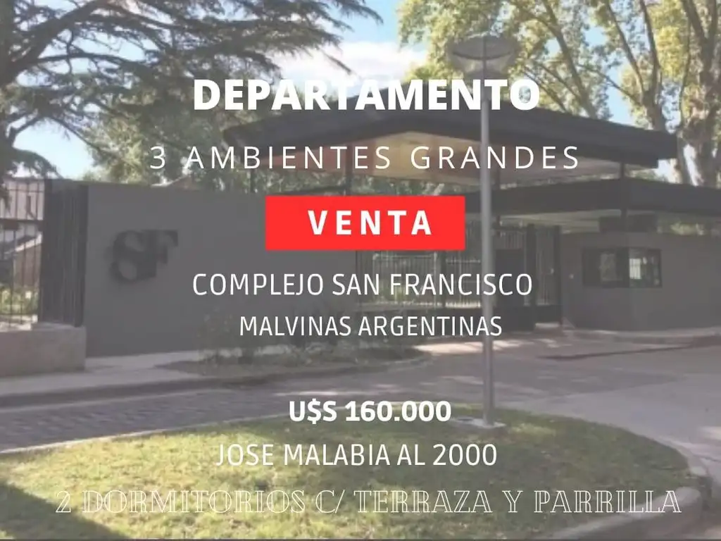 VENTA DE DEPARTAMENTO EN COMPLEJO SAN FRANCISCO Malvinas Arg