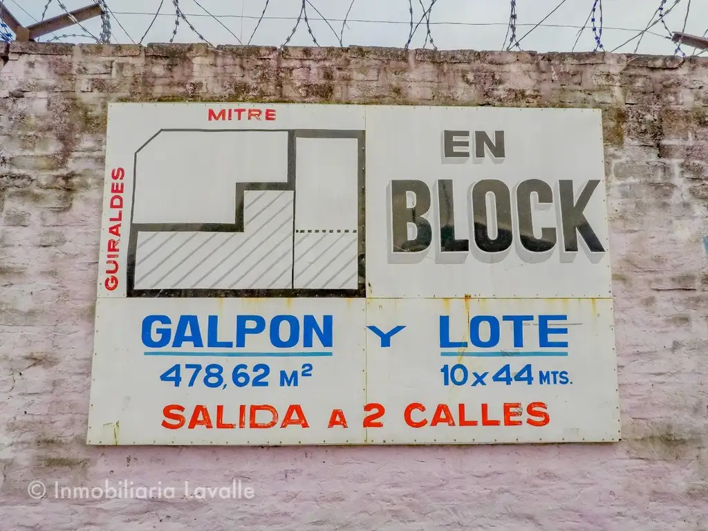 BlOCK: LOTE s/Mitre y GALPÓN. Quilmes Este