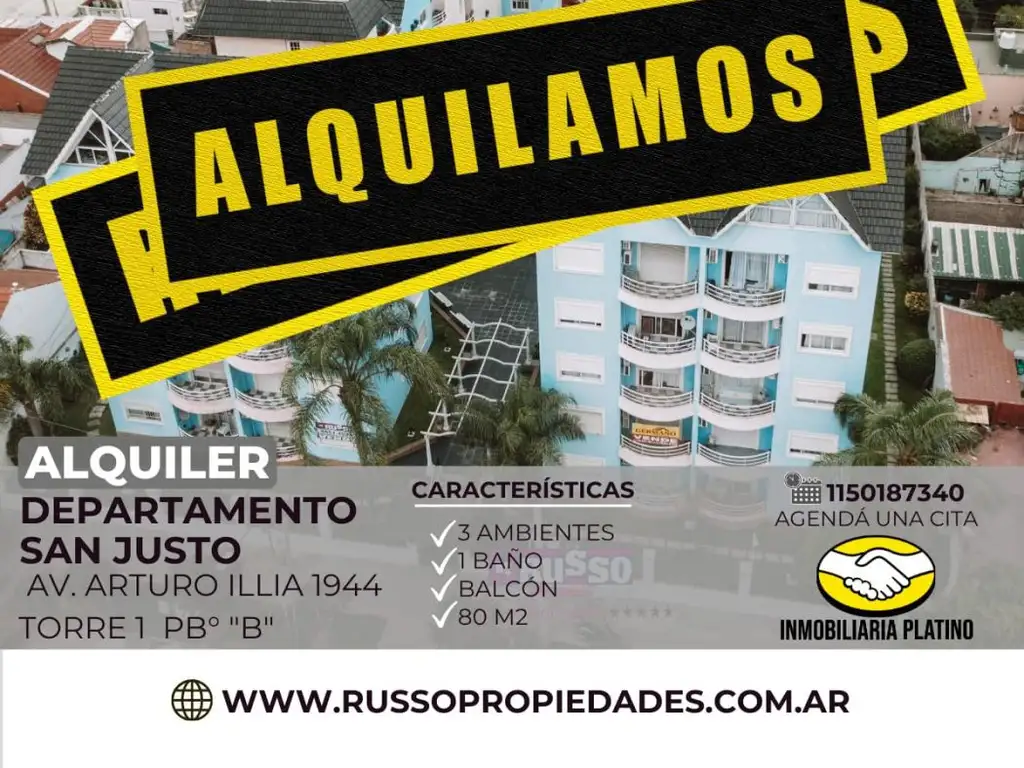 Alquiler Departamento 3 Ambientes San Justo