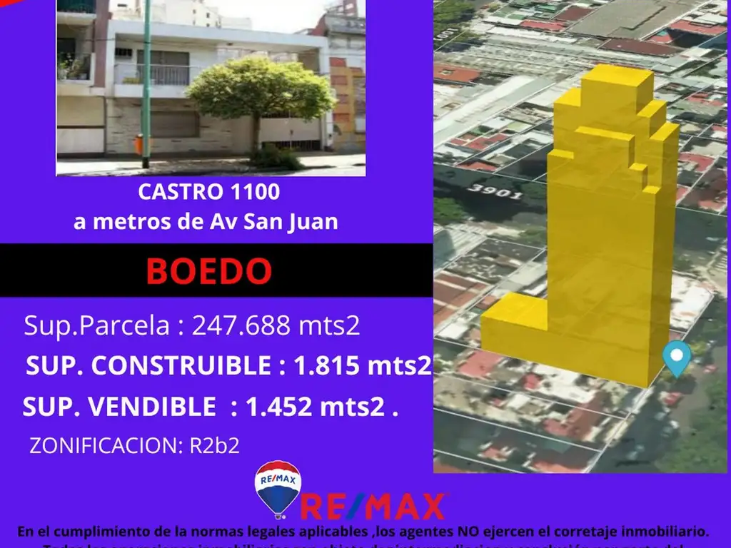 Venta Lote Castro 1100 a mts de Av. San Juan