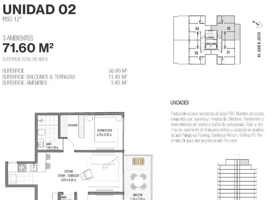 Departamento en el emprendimiento Juan B Justo 829