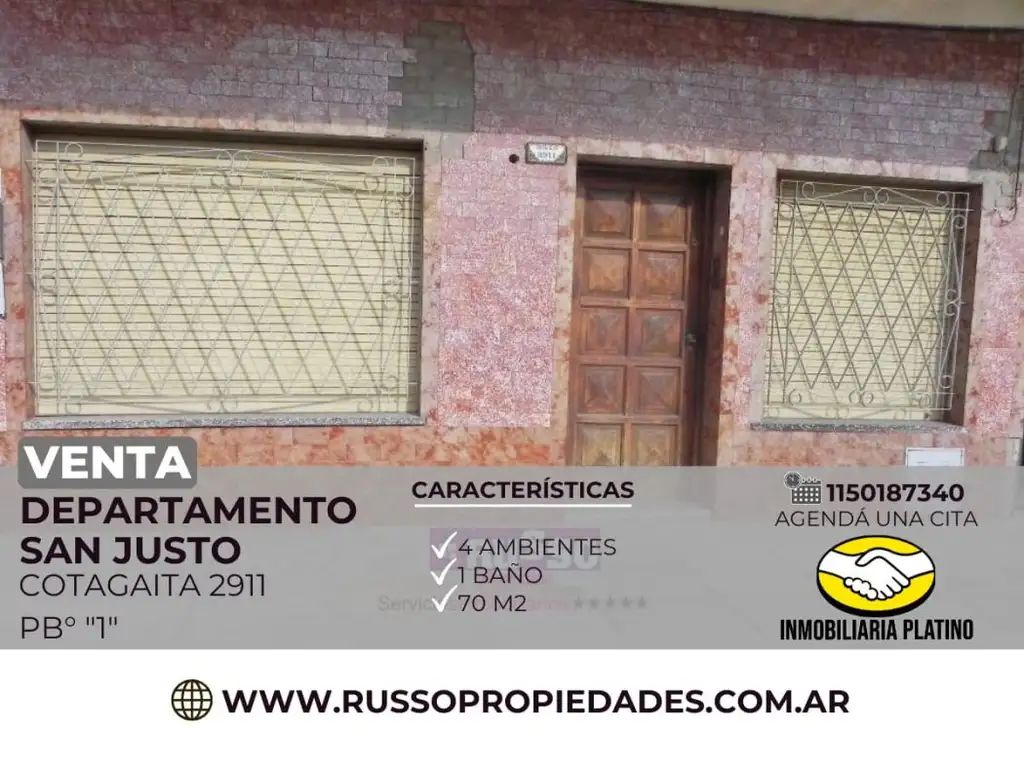 Venta Departamento 4 Ambientes San Justo