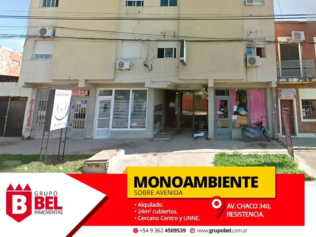 Atención inversores! Monoambiente sobre avenida con cochera!