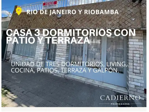 UNIDAD DE TRES DORMITORIOS CON PATIO Y TERRAZA