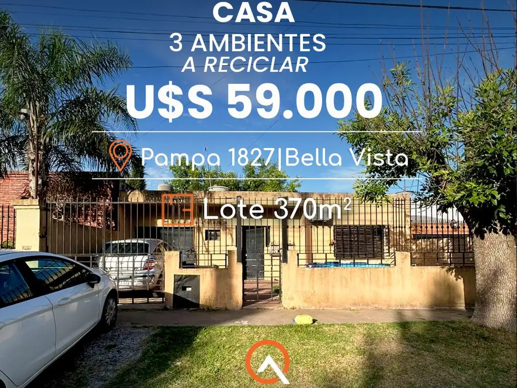 VENTA CASA 3 AMBIENTES EN BELLA VISTA