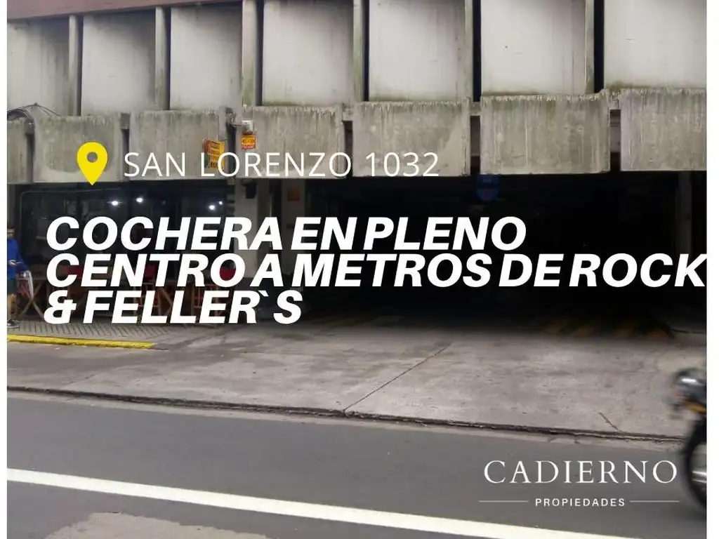 Cochera en microcentro a metros de Rock&Feller`s