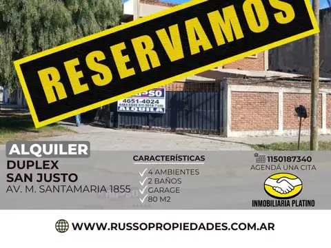 Alquiler duplex 4 ambientes San Justo