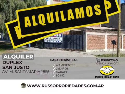 Alquiler duplex 4 ambientes San Justo