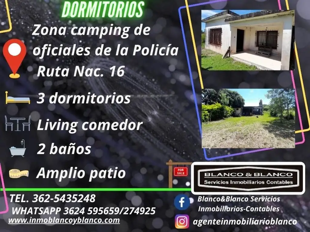 Se Vende casa de 3 dormitorios sobre ruta Nac. 16