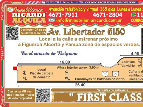 FIRST CLASS.. local PREMIUM de muy linda imagen nuevito