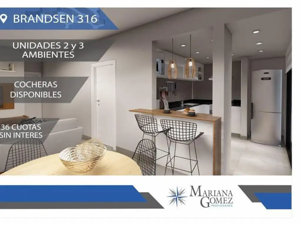 VENTA - Depto 3 ambientes de 71 m2 c/ balcon s/ Brandsen y M