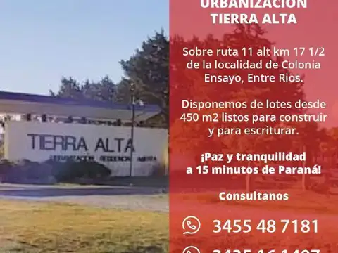 se venden ultimo lotes en tierra alta con financiamiento