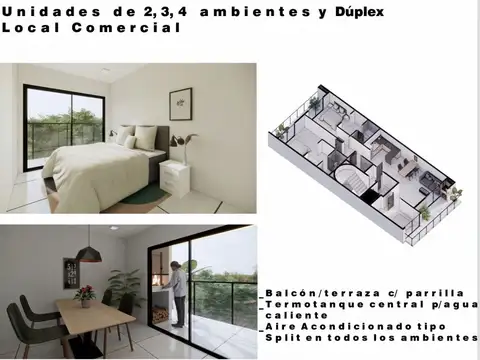 Departamento 2 ambientes con 1 baño