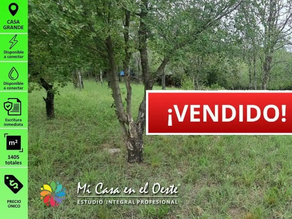 Amplio Lote de Terreno en Venta - 1405m2 - Casa Grande -  Bº Villa Parque Peñón - Sierras de Córdoba