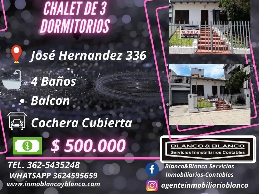 Alquiler Casa 4 dormitorios 250m2 5 cocheras Jose Hernandez 300