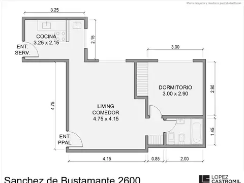 Departamento en Alquiler en Palermo Chico - 2 ambientes