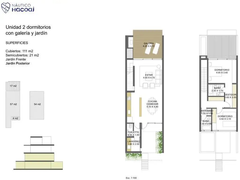 housing 2 dormitorios galeria y jardin