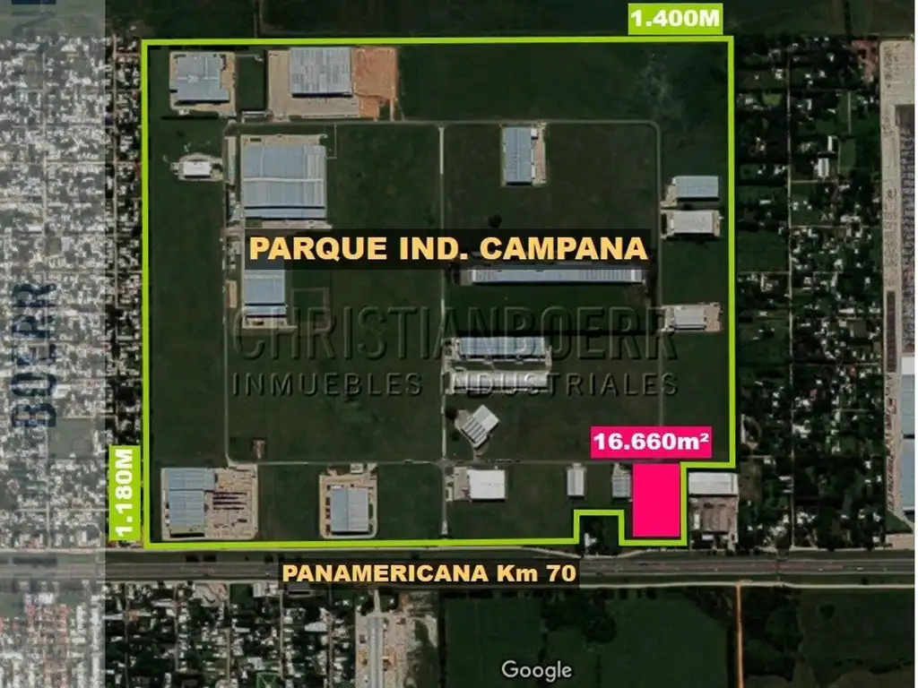 FRACCION INDUSTRIAL DE 16.660M² - 98M SOBRE COLECTORA - PARQ