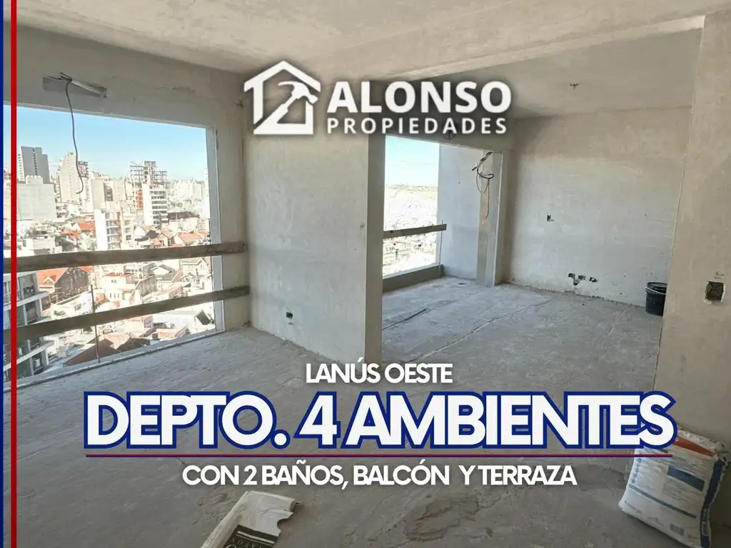 DEPARTAMENTO 4 AMBIENTES CON TERRAZA EN VENTA EN LANÚS