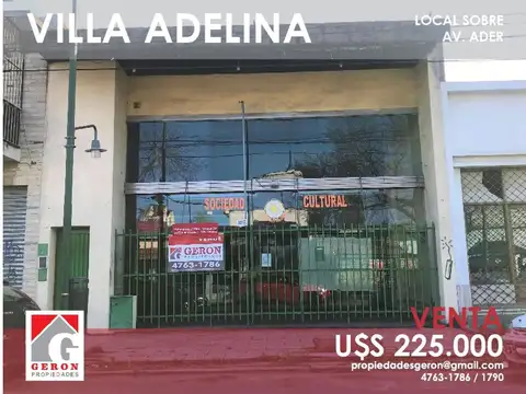 LOCAL 8.66 X 20 MTS. AV. ADER Y PERITO MORENO - ESCUCHA OFER