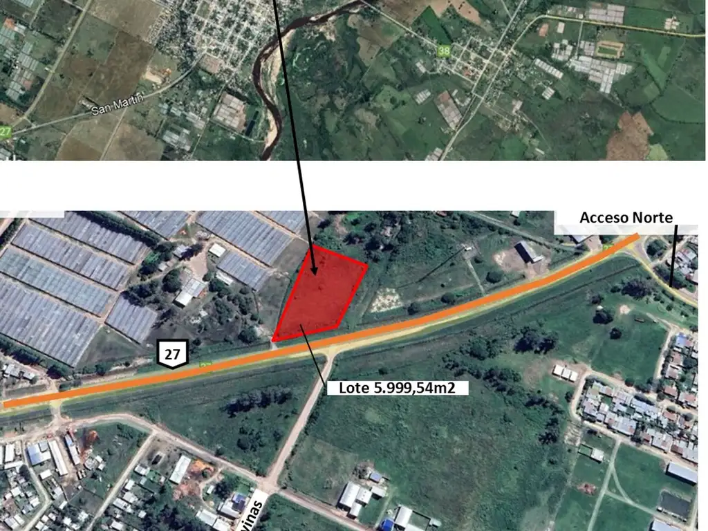 LOTE EN VENTA SOBRE RUTA 27