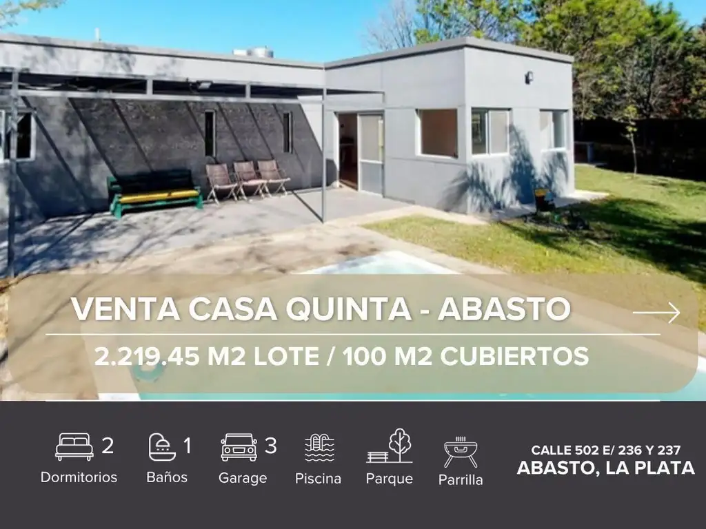 VENTA DE CASA QUINTA RUTA 2 KM 52,5 ABASTO  OPORTUNIDAD