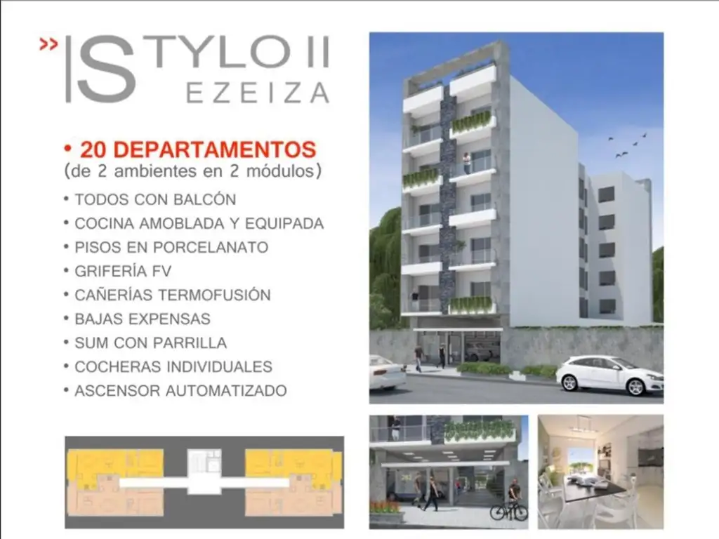 Venta Departamento 2 ambientes en Ezeiza-Edificio Stylo II