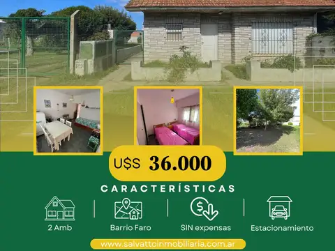 DEPARTAMENTO DE 2 AMBIENTES TODO EN PLANTA BAJA CON ESPACIO DE COCHERA EN PUNTA MOGOTES!