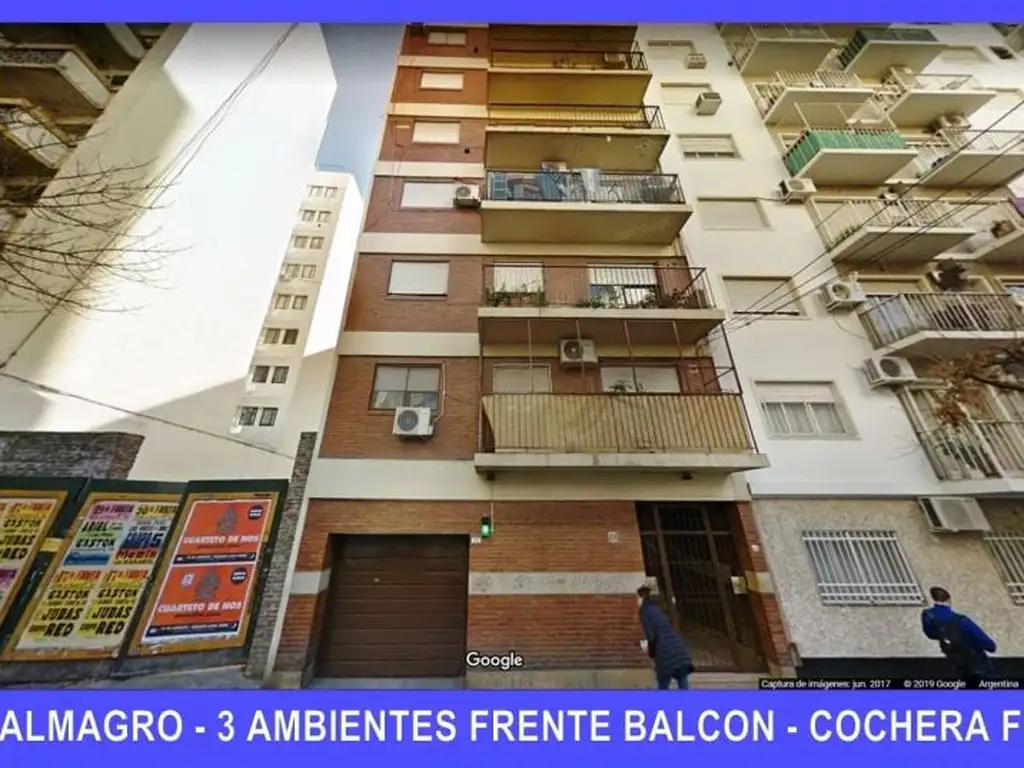 3 AMBIENTES Frente Balcon Cochera Fija Almagro CABA