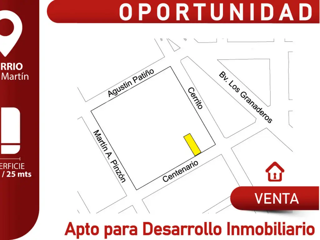 Oportunidad  Apto para Desarrollo Inmobiliario !