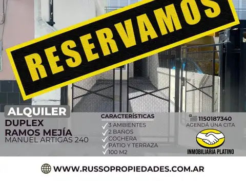 Alquiler duplex 3 ambientes Ramos Mejia